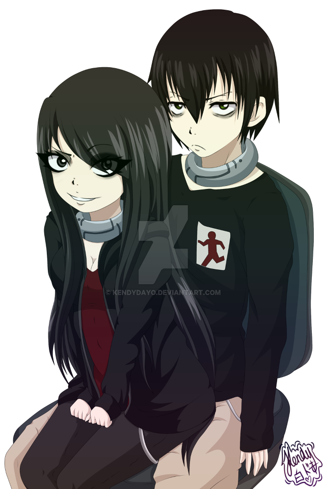 Anime couple sitting black background free wallpaper for mobile - medium preview image