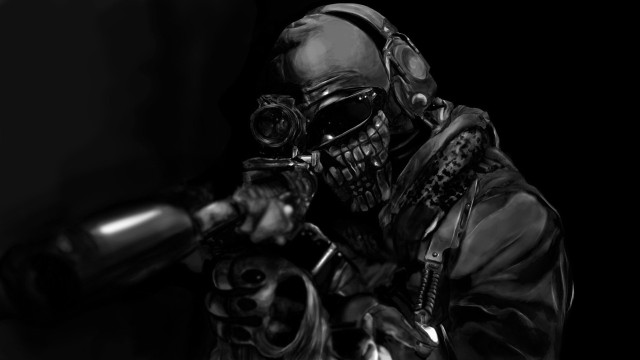 Man gas mask holding gun free wallpaper for desktop - medium preview image