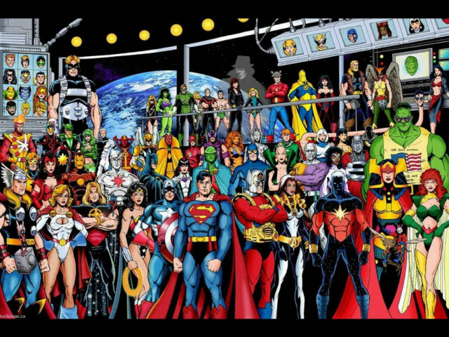 Superheroes villains room television planet free wallpaper for desktop - medium preview image