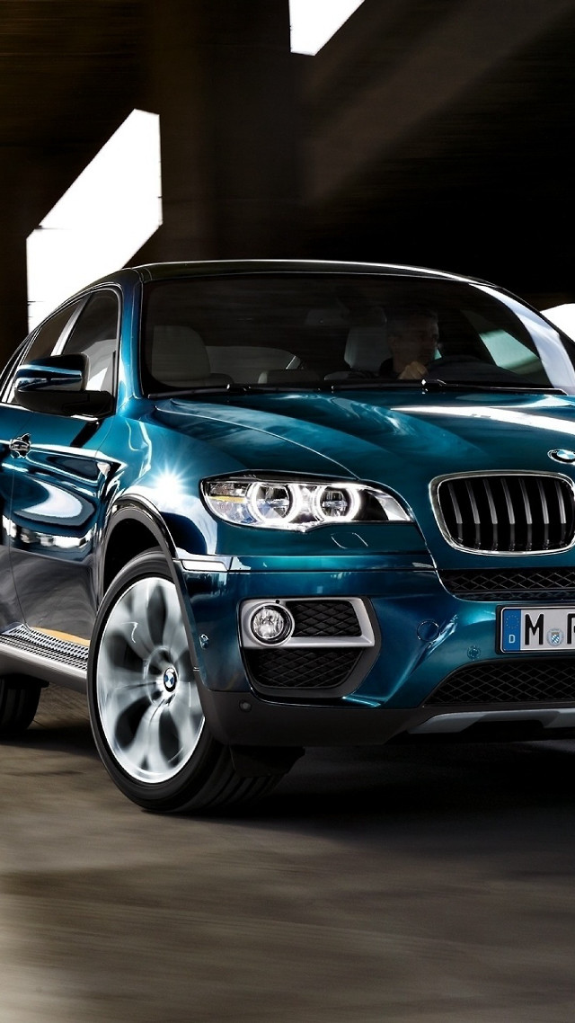 Blue bmw suv driving bridge free wallpaper for mobile - medium preview image