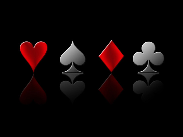 Three playing cards heart spades free wallpaper for desktop - medium preview image