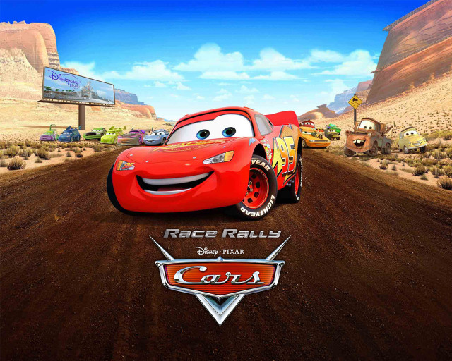 Cartoon character driving car cars2 free wallpaper for desktop - medium preview image