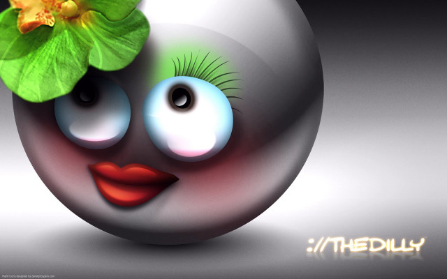 Ball flower face painted eyes free wallpaper for desktop - medium preview image