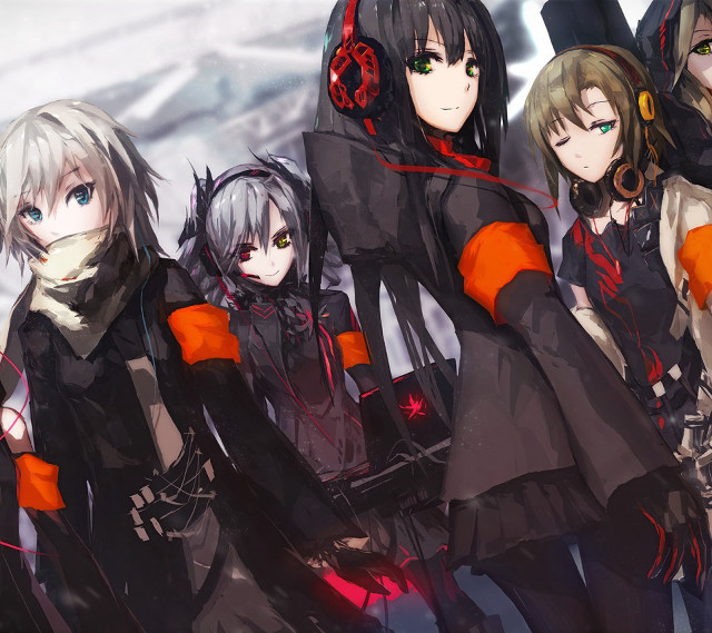 Anime girls mountain range snowy free wallpaper for tablet - medium preview image