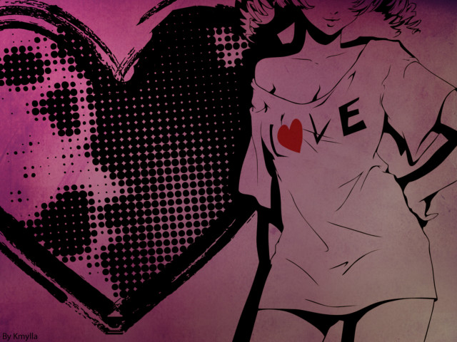 Woman heart wall pink background free wallpaper for desktop - medium preview image