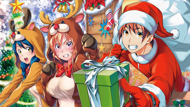 Christmas santa reindeer manga girls free wallpaper for desktop - medium preview image