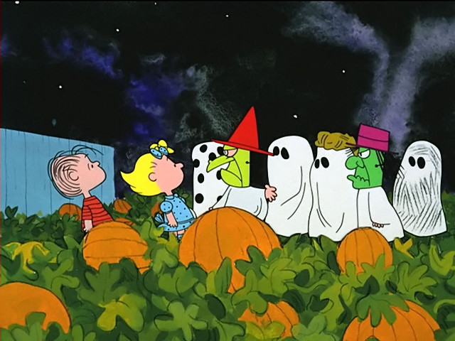 Charlie brown halloween pumpkins ghosts free wallpaper for desktop - medium preview image