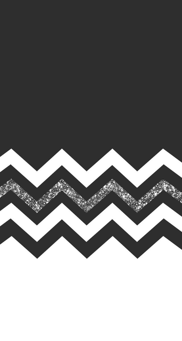 Black white chevron glitter edges free wallpaper for mobile - medium preview image