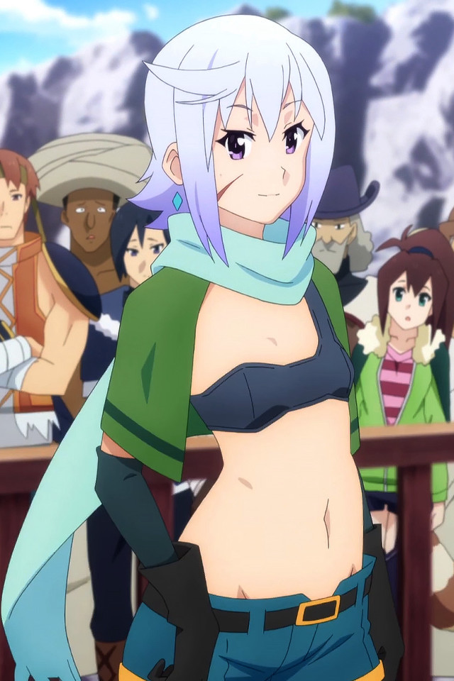 Woman bikini anime crowd hats free wallpaper for mobile - medium preview image