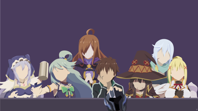 Anime characters purple background black #2 free wallpaper for desktop - medium preview image