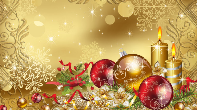 Christmas background candle ornaments decorations free wallpaper for desktop - medium preview image