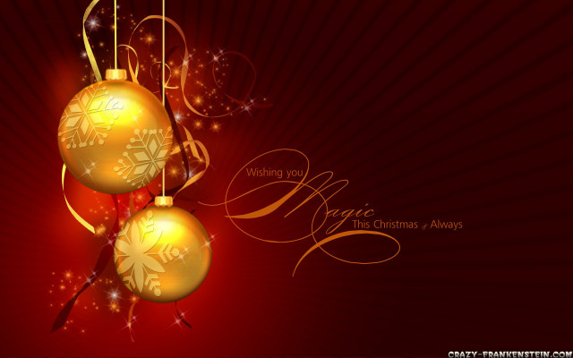 Red gold christmas card ornaments #2 free wallpaper for desktop - medium preview image