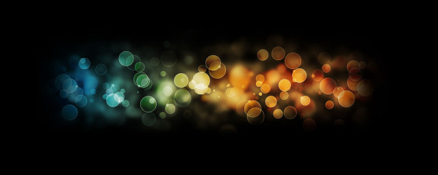Blurry lights black background volumetric free wallpaper for desktop - medium preview image