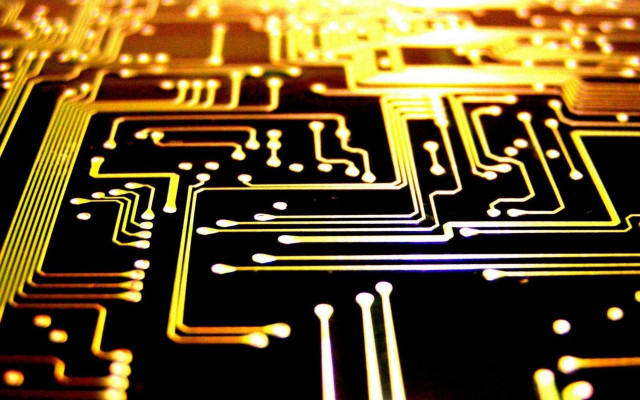 Circuit board closeup colorful wires free wallpaper for desktop - medium preview image