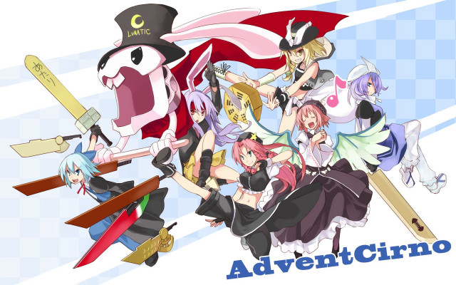 Anime characters group caption image #2 free wallpaper for desktop - medium preview image