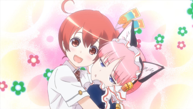 Red haired girl pink flower free wallpaper for desktop - medium preview image