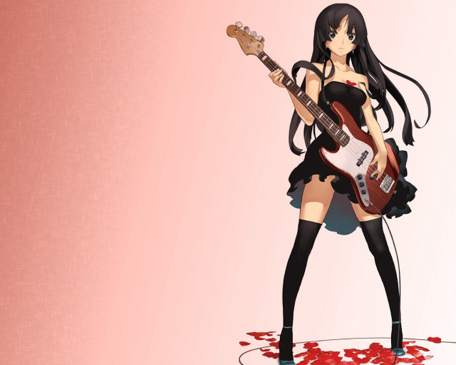 Girl guitar blood floor pink free wallpaper for desktop - medium preview image