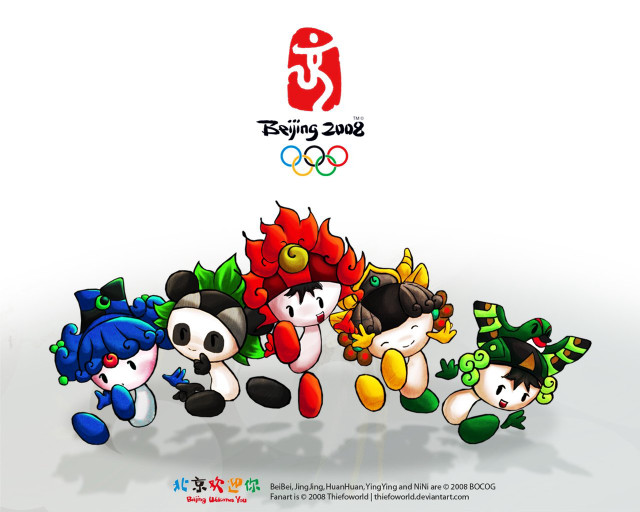 Cartoon characters running olympic logo free wallpaper for desktop - medium preview image