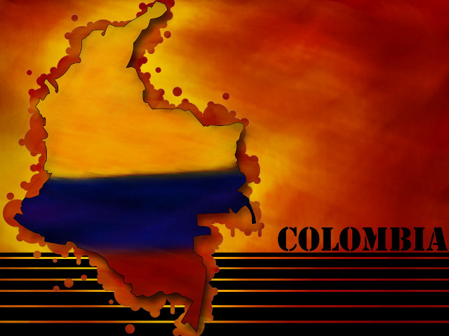 Colombia orange map illustration image free wallpaper for desktop - medium preview image