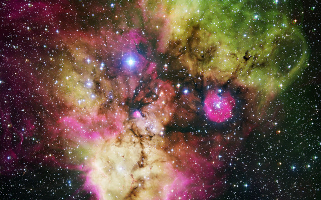 Colorful star cluster stars black free wallpaper for desktop - medium preview image