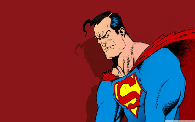 Superman man red background wall free wallpaper for desktop - medium preview image