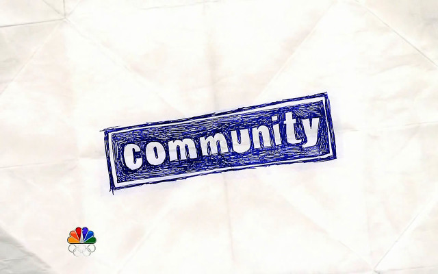 Blue community sign rainbow logo free wallpaper for desktop - medium preview image