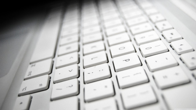 Keyboard closeup black white photo free wallpaper for desktop - medium preview image