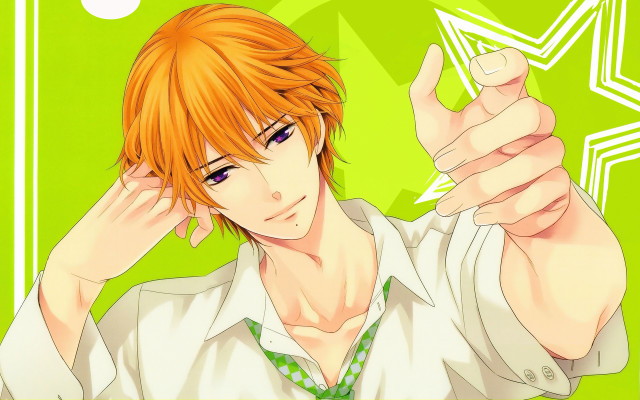 Man orange hair white shirt free wallpaper for desktop - medium preview image