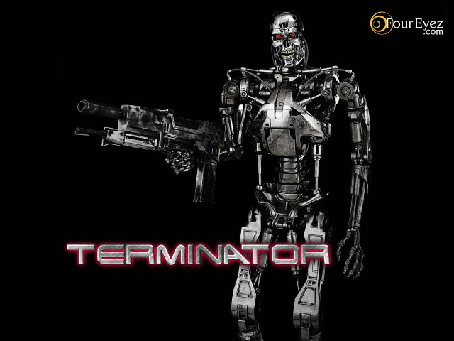 Robot gun terminator logo chest free wallpaper for desktop - medium preview image