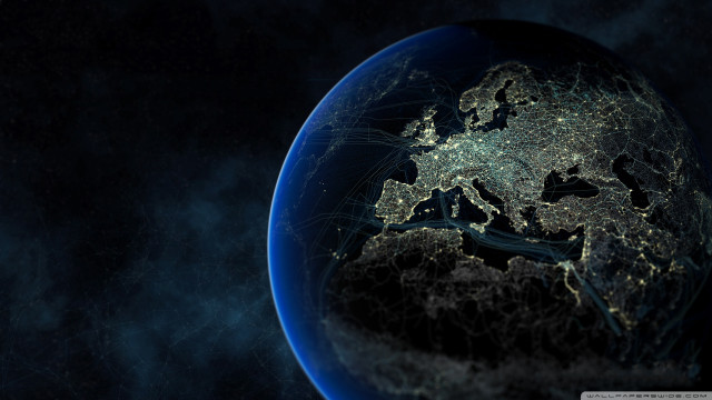 Blue earth dark background lights free wallpaper for desktop - medium preview image