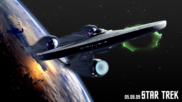 Star trek ship flying earth free wallpaper for desktop - medium preview image