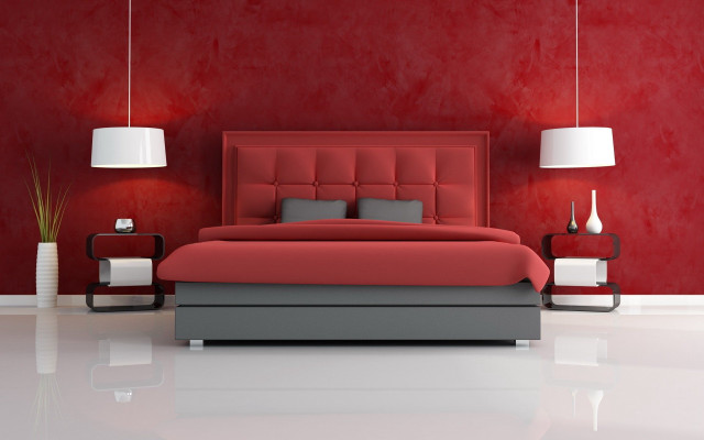Red bed white lamp red free wallpaper for desktop - medium preview image