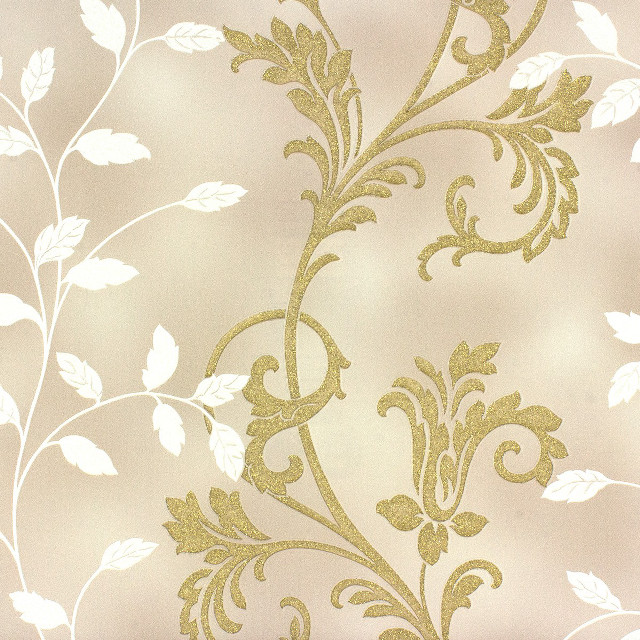 Gold white floral wallpaper design free wallpaper for tablet - medium preview image