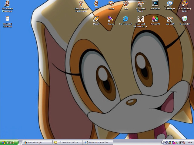 Cartoon character big smile blue free wallpaper for desktop - medium preview image