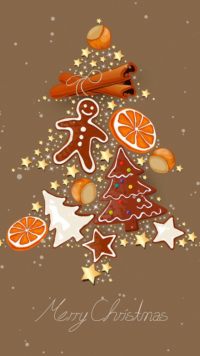 Christmas tree cookies oranges star #2 free wallpaper for mobile - medium preview image