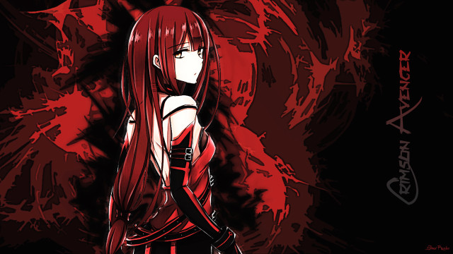 Woman red hair demon background free wallpaper for desktop - medium preview image