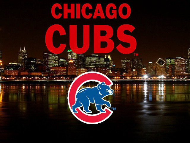 Chicago cubs logo city skyline free wallpaper for desktop - medium preview image