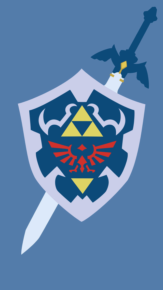 Blue yellow shield sword bird free wallpaper for mobile - medium preview image