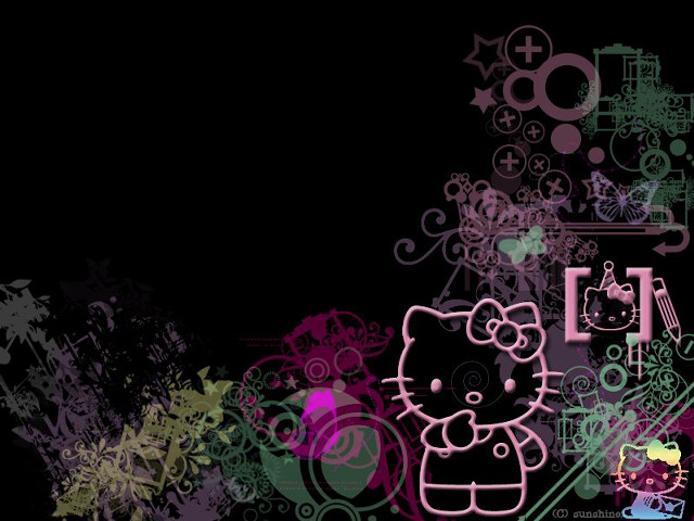 Hello kitty wallpaper black background #2 free wallpaper for desktop - medium preview image