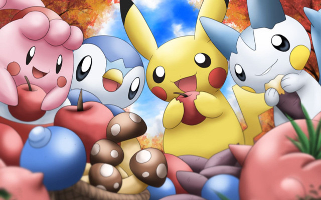 Pokemon forest group blue sky free wallpaper for desktop - medium preview image