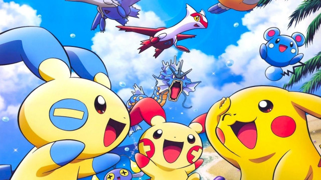 Pokemon flying sky plane background free wallpaper for desktop - medium preview image