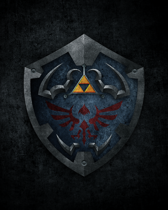 Dark background stylized shield red free wallpaper for mobile - medium preview image