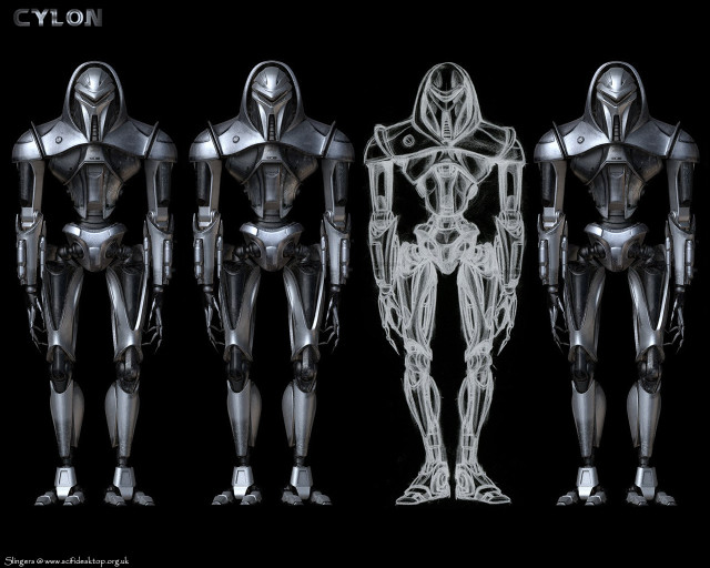 Humanoids group black background white free wallpaper for desktop - medium preview image