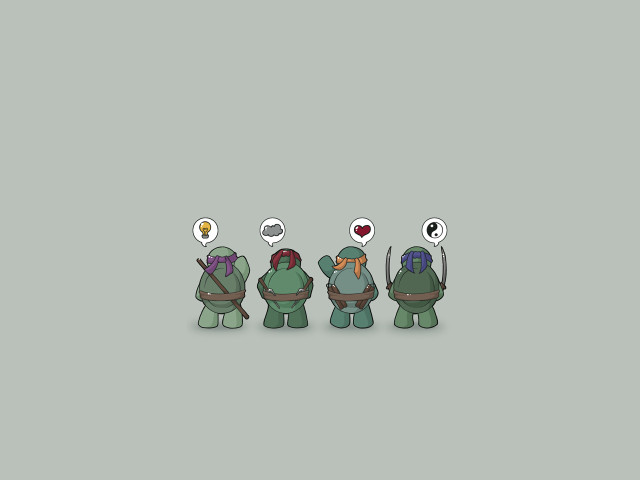 Turtles speech bubbles group conversation free wallpaper for desktop - medium preview image