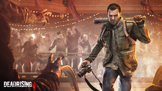 Man gun crowded room zombies free wallpaper for desktop - medium preview image