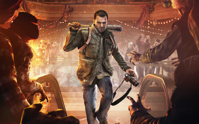 Man camera crowded room dog free wallpaper for desktop - medium preview image