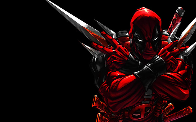 Deadpool character swords red hoodie #3 free wallpaper for desktop - medium preview image
