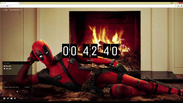 Deadpool fireplace time laying floor free wallpaper for desktop - medium preview image