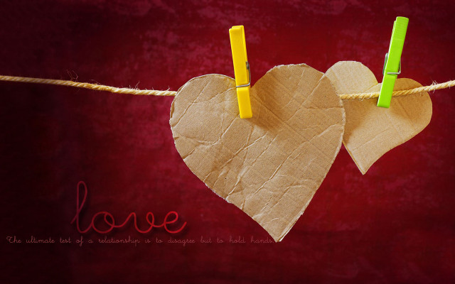 Heart shaped paper hanging rope free wallpaper for desktop - medium preview image