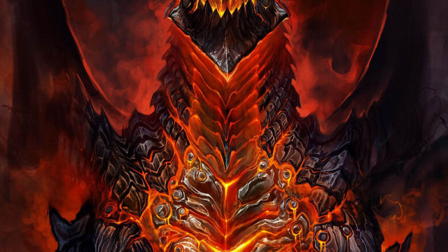 Demonic dragon red flame face free wallpaper for desktop - medium preview image
